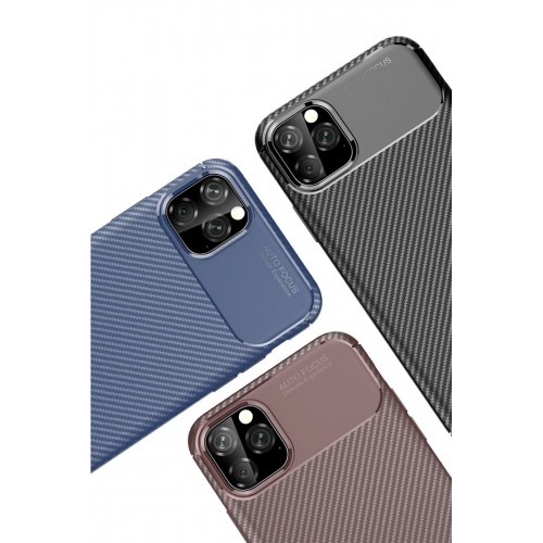 Newface iPhone 11 Pro Kılıf Focus Karbon Silikon - Kahverengi Newface iPhone 11 Pro Kılıf Focus Karbon Silikon - Kahverengi