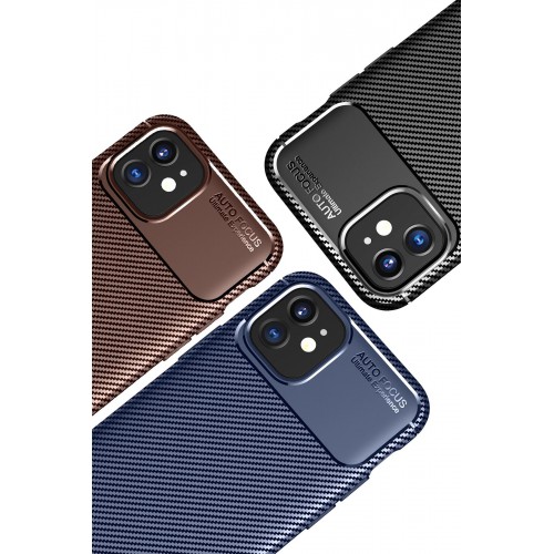 Newface iPhone 12 Mini Kılıf Focus Karbon Silikon - Kahverengi Newface iPhone 12 Mini Kılıf Focus Karbon Silikon - Kahverengi