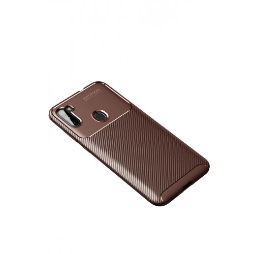 Newface Samsung Galaxy A11 Kılıf Focus Karbon Silikon - Kahverengi Newface Samsung Galaxy A11 Kılıf Focus Karbon Silikon - Kahverengi