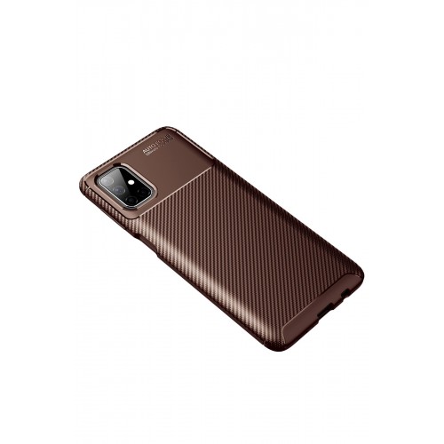 Newface Samsung Galaxy M51 Kılıf Focus Karbon Silikon - Kahverengi Newface Samsung Galaxy M51 Kılıf Focus Karbon Silikon - Kahverengi
