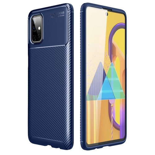 Newface Samsung Galaxy M51 Kılıf Focus Karbon Silikon - Lacivert Newface Samsung Galaxy M51 Kılıf Focus Karbon Silikon - Lacivert