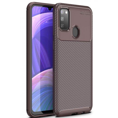 Newface Samsung Galaxy M30S Kılıf Focus Karbon Silikon - Kahverengi Newface Samsung Galaxy M30S Kılıf Focus Karbon Silikon - Kahverengi
