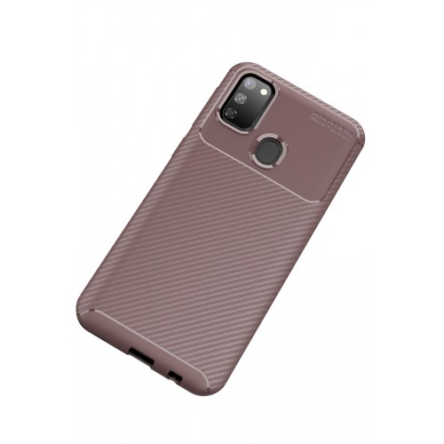 Newface Samsung Galaxy M30S Kılıf Focus Karbon Silikon - Kahverengi Newface Samsung Galaxy M30S Kılıf Focus Karbon Silikon - Kahverengi