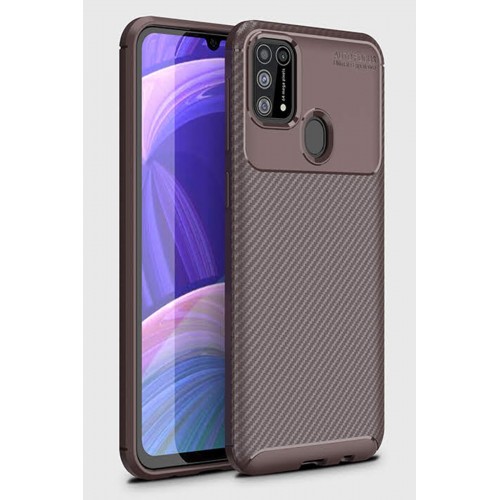 Newface Samsung Galaxy M31 Kılıf Focus Karbon Silikon - Kahverengi Newface Samsung Galaxy M31 Kılıf Focus Karbon Silikon - Kahverengi