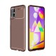 Newface Samsung Galaxy M31S Kılıf Focus Karbon Silikon - Kahverengi Newface Samsung Galaxy M31S Kılıf Focus Karbon Silikon - Kahverengi
