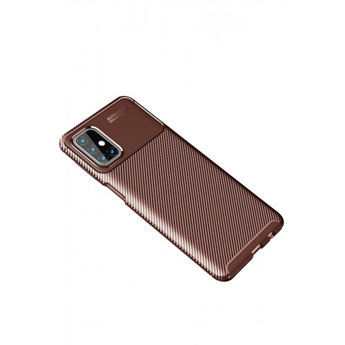 Newface Samsung Galaxy M31S Kılıf Focus Karbon Silikon - Kahverengi Newface Samsung Galaxy M31S Kılıf Focus Karbon Silikon - Kahverengi