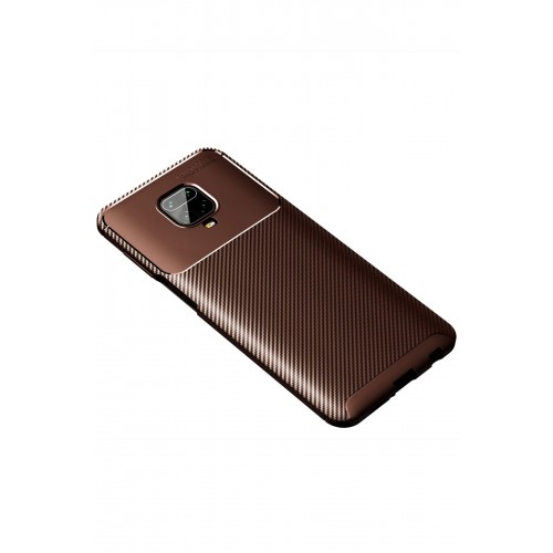 Newface Xiaomi Redmi Note 9S Kılıf Focus Karbon Silikon - Kahverengi Newface Xiaomi Redmi Note 9S Kılıf Focus Karbon Silikon - Kahverengi