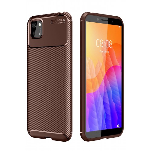 Newface Huawei Y5P Kılıf Focus Karbon Silikon - Kahverengi Newface Huawei Y5P Kılıf Focus Karbon Silikon - Kahverengi