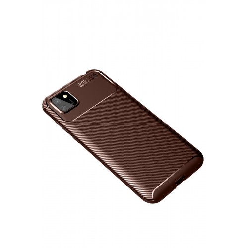 Newface Huawei Y5P Kılıf Focus Karbon Silikon - Kahverengi Newface Huawei Y5P Kılıf Focus Karbon Silikon - Kahverengi