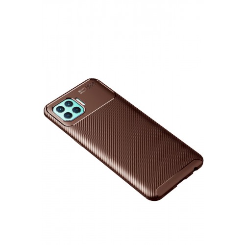 Newface Oppo Reno 4 Lite Kılıf Focus Karbon Silikon - Kahverengi Newface Oppo Reno 4 Lite Kılıf Focus Karbon Silikon - Kahverengi
