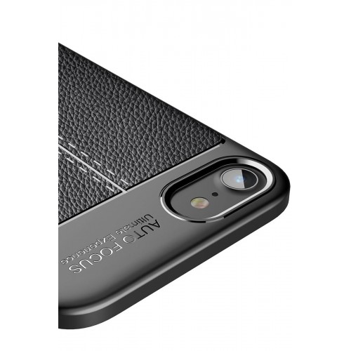 Newface iPhone 8 Kılıf Focus Derili Silikon - Kırmızı Newface iPhone 8 Kılıf Focus Derili Silikon - Kırmızı