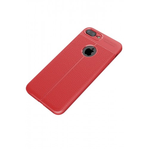 Newface iPhone 8 Plus Kılıf Focus Derili Silikon - Kırmızı Newface iPhone 8 Plus Kılıf Focus Derili Silikon - Kırmızı