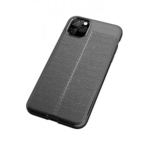 Newface iPhone 11 Pro Max Kılıf Focus Derili Silikon - Siyah Newface iPhone 11 Pro Max Kılıf Focus Derili Silikon - Siyah