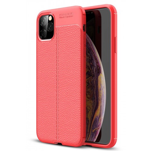 Newface iPhone 11 Pro Max Kılıf Focus Derili Silikon - Kırmızı Newface iPhone 11 Pro Max Kılıf Focus Derili Silikon - Kırmızı
