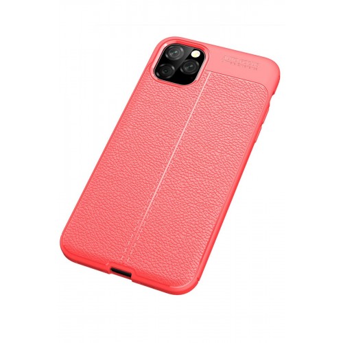 Newface iPhone 11 Pro Max Kılıf Focus Derili Silikon - Kırmızı Newface iPhone 11 Pro Max Kılıf Focus Derili Silikon - Kırmızı
