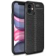 Newface iPhone 12 Mini Kılıf Focus Derili Silikon - Siyah
