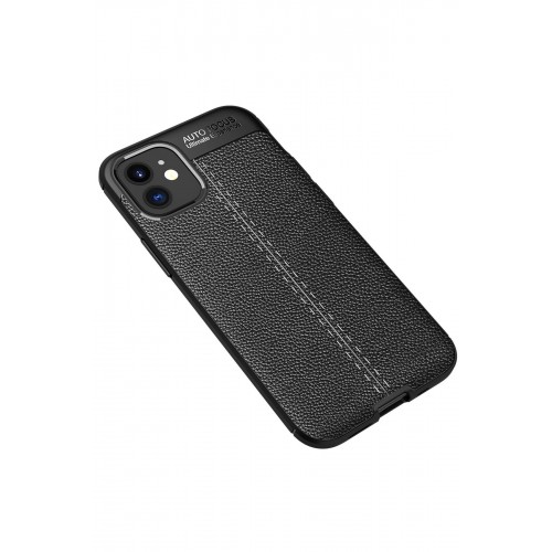 Newface iPhone 12 Mini Kılıf Focus Derili Silikon - Siyah Newface iPhone 12 Mini Kılıf Focus Derili Silikon - Siyah
