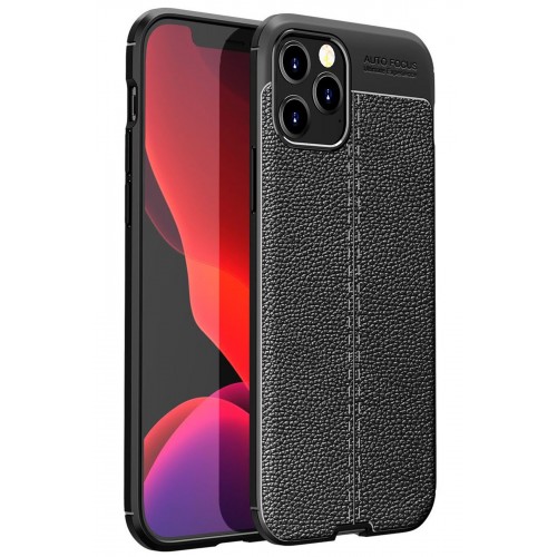 Newface iPhone 12 Kılıf Focus Derili Silikon - Siyah Newface iPhone 12 Kılıf Focus Derili Silikon - Siyah