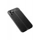 Newface iPhone 12 Kılıf Focus Derili Silikon - Siyah Newface iPhone 12 Kılıf Focus Derili Silikon - Siyah
