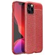 Newface iPhone 12 Pro Kılıf Focus Derili Silikon - Kırmızı