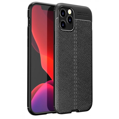 Newface iPhone 12 Pro Max Kılıf Focus Derili Silikon - Siyah Newface iPhone 12 Pro Max Kılıf Focus Derili Silikon - Siyah