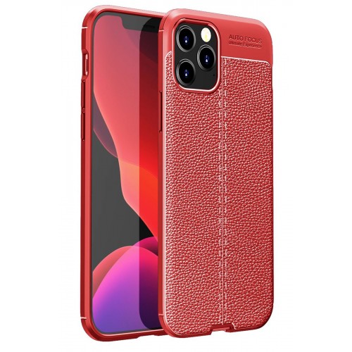 Newface iPhone 12 Pro Max Kılıf Focus Derili Silikon - Kırmızı Newface iPhone 12 Pro Max Kılıf Focus Derili Silikon - Kırmızı