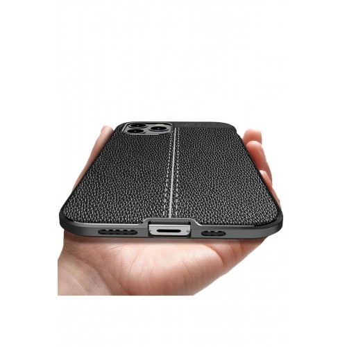 Newface iPhone 12 Pro Max Kılıf Focus Derili Silikon - Kırmızı Newface iPhone 12 Pro Max Kılıf Focus Derili Silikon - Kırmızı