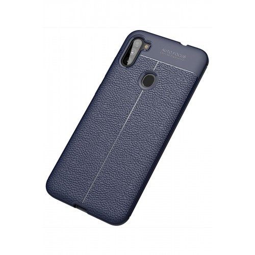 Newface Samsung Galaxy A11 Kılıf Focus Derili Silikon - Lacivert Newface Samsung Galaxy A11 Kılıf Focus Derili Silikon - Lacivert