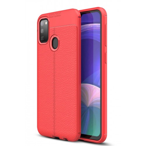 Newface Samsung Galaxy M30S Kılıf Focus Derili Silikon - Kırmızı Newface Samsung Galaxy M30S Kılıf Focus Derili Silikon - Kırmızı