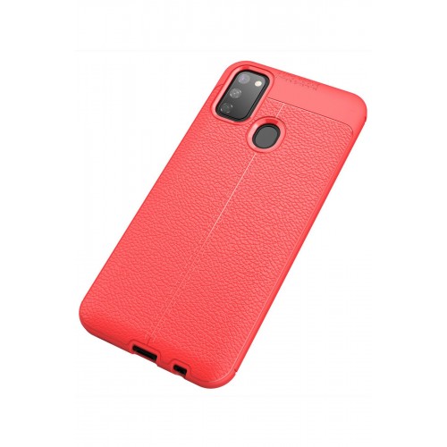 Newface Samsung Galaxy M30S Kılıf Focus Derili Silikon - Kırmızı Newface Samsung Galaxy M30S Kılıf Focus Derili Silikon - Kırmızı