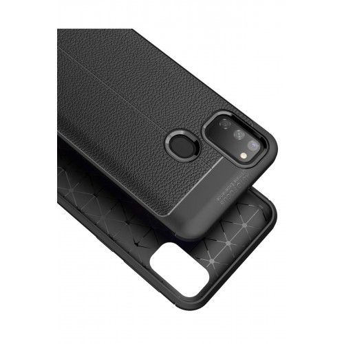 Newface Samsung Galaxy M30S Kılıf Focus Derili Silikon - Kırmızı Newface Samsung Galaxy M30S Kılıf Focus Derili Silikon - Kırmızı