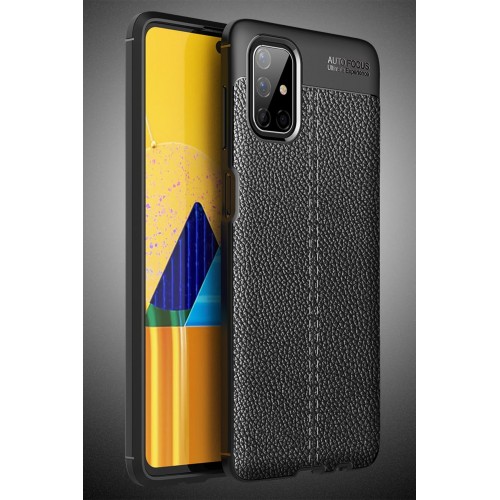Newface Samsung Galaxy M51 Kılıf Focus Derili Silikon - Siyah Newface Samsung Galaxy M51 Kılıf Focus Derili Silikon - Siyah