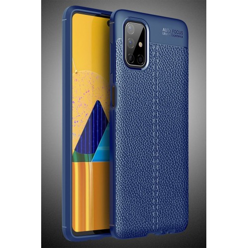 Newface Samsung Galaxy M51 Kılıf Focus Derili Silikon - Lacivert Newface Samsung Galaxy M51 Kılıf Focus Derili Silikon - Lacivert