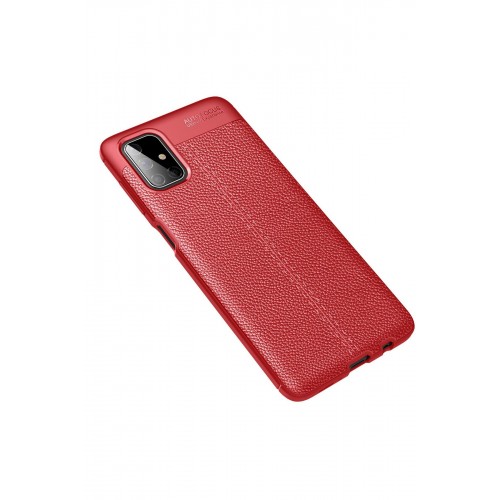 Newface Samsung Galaxy M51 Kılıf Focus Derili Silikon - Kırmızı Newface Samsung Galaxy M51 Kılıf Focus Derili Silikon - Kırmızı
