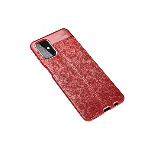 Newface Samsung Galaxy M31S Kılıf Focus Derili Silikon - Kırmızı Newface Samsung Galaxy M31S Kılıf Focus Derili Silikon - Kırmızı