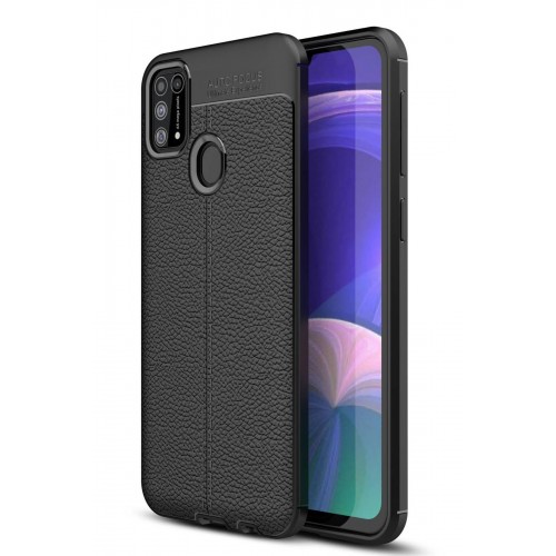 Newface Samsung Galaxy M31 Kılıf Focus Derili Silikon - Siyah Newface Samsung Galaxy M31 Kılıf Focus Derili Silikon - Siyah