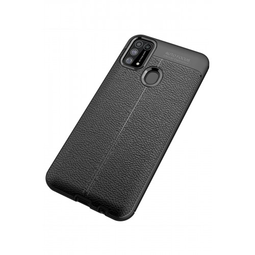 Newface Samsung Galaxy M31 Kılıf Focus Derili Silikon - Siyah Newface Samsung Galaxy M31 Kılıf Focus Derili Silikon - Siyah