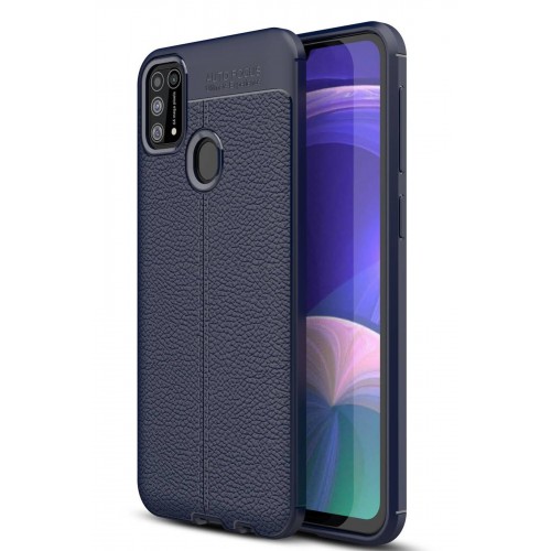 Newface Samsung Galaxy M31 Kılıf Focus Derili Silikon - Lacivert Newface Samsung Galaxy M31 Kılıf Focus Derili Silikon - Lacivert