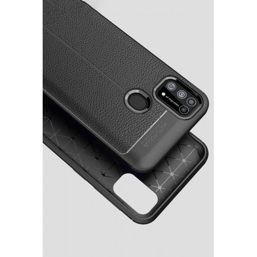 Newface Samsung Galaxy M31 Kılıf Focus Derili Silikon - Lacivert Newface Samsung Galaxy M31 Kılıf Focus Derili Silikon - Lacivert