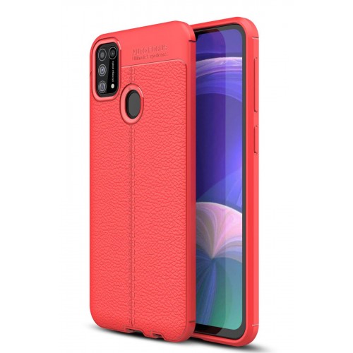 Newface Samsung Galaxy M31 Kılıf Focus Derili Silikon - Kırmızı Newface Samsung Galaxy M31 Kılıf Focus Derili Silikon - Kırmızı