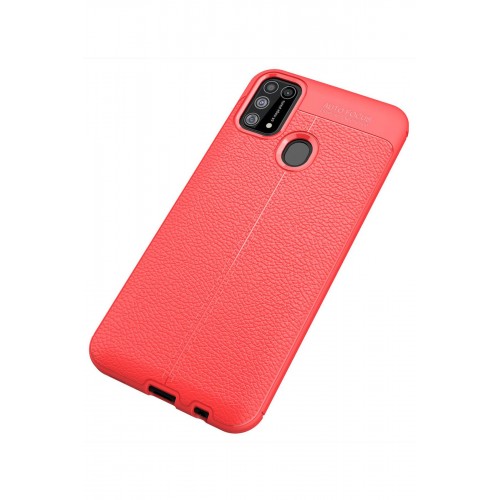 Newface Samsung Galaxy M31 Kılıf Focus Derili Silikon - Kırmızı Newface Samsung Galaxy M31 Kılıf Focus Derili Silikon - Kırmızı