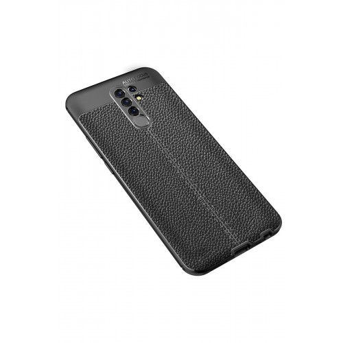 Newface Xiaomi Redmi 9 Kılıf Focus Derili Silikon - Siyah Newface Xiaomi Redmi 9 Kılıf Focus Derili Silikon - Siyah