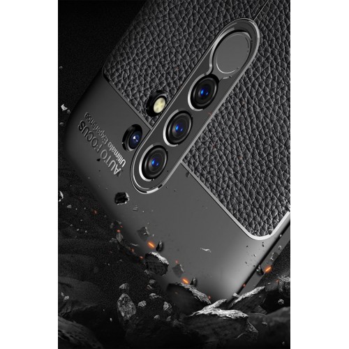 Newface Xiaomi Redmi 9 Kılıf Focus Derili Silikon - Siyah Newface Xiaomi Redmi 9 Kılıf Focus Derili Silikon - Siyah