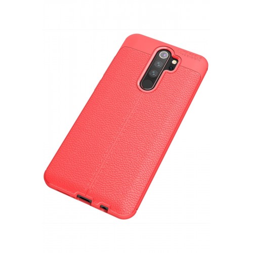 Newface Xiaomi Redmi Note 8 Pro Kılıf Focus Derili Silikon - Kırmızı Newface Xiaomi Redmi Note 8 Pro Kılıf Focus Derili Silikon - Kırmızı