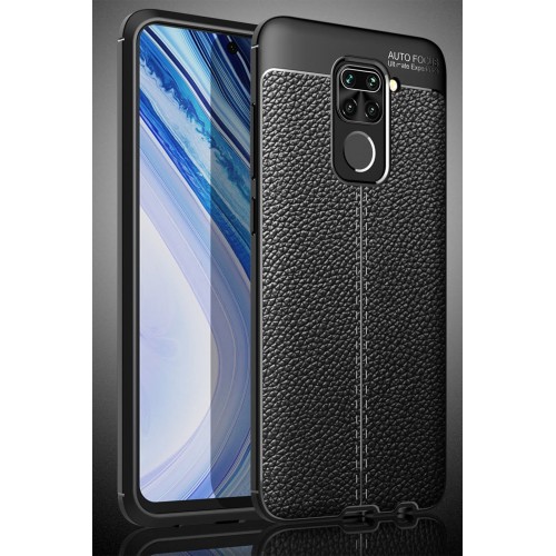 Newface Xiaomi Redmi Note 9 Kılıf Focus Derili Silikon - Siyah Newface Xiaomi Redmi Note 9 Kılıf Focus Derili Silikon - Siyah