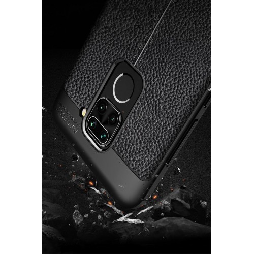 Newface Xiaomi Redmi Note 9 Kılıf Focus Derili Silikon - Siyah Newface Xiaomi Redmi Note 9 Kılıf Focus Derili Silikon - Siyah