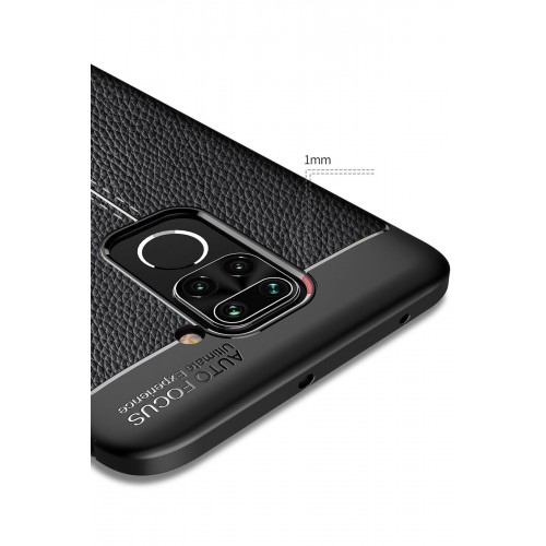 Newface Xiaomi Redmi Note 9 Kılıf Focus Derili Silikon - Siyah Newface Xiaomi Redmi Note 9 Kılıf Focus Derili Silikon - Siyah