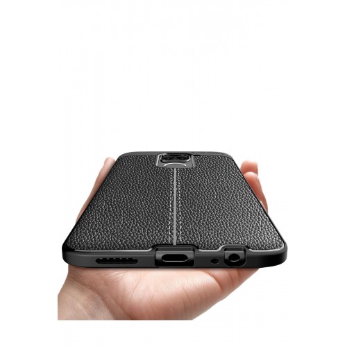 Newface Xiaomi Redmi Note 9 Kılıf Focus Derili Silikon - Siyah Newface Xiaomi Redmi Note 9 Kılıf Focus Derili Silikon - Siyah