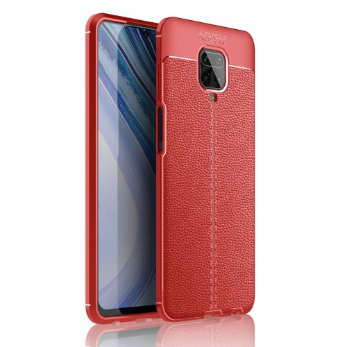 Newface Xiaomi Redmi Note 9S Kılıf Focus Derili Silikon - Kırmızı Newface Xiaomi Redmi Note 9S Kılıf Focus Derili Silikon - Kırmızı