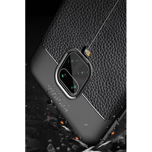 Newface Xiaomi Redmi Note 9S Kılıf Focus Derili Silikon - Kırmızı Newface Xiaomi Redmi Note 9S Kılıf Focus Derili Silikon - Kırmızı